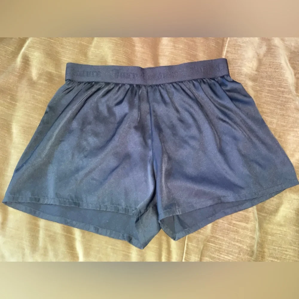 Juicy Couture Black Rhinestone Booty Silk Sleep Shorts Women’s Boxers Night Punk - Picture 2 of 5